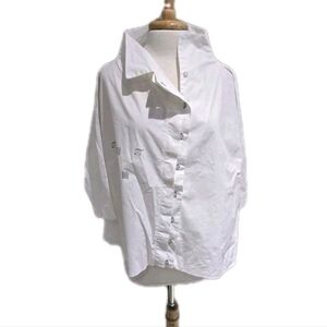 Ozai N Ku Top Womens Oversized Size Small Blouse Shirt.